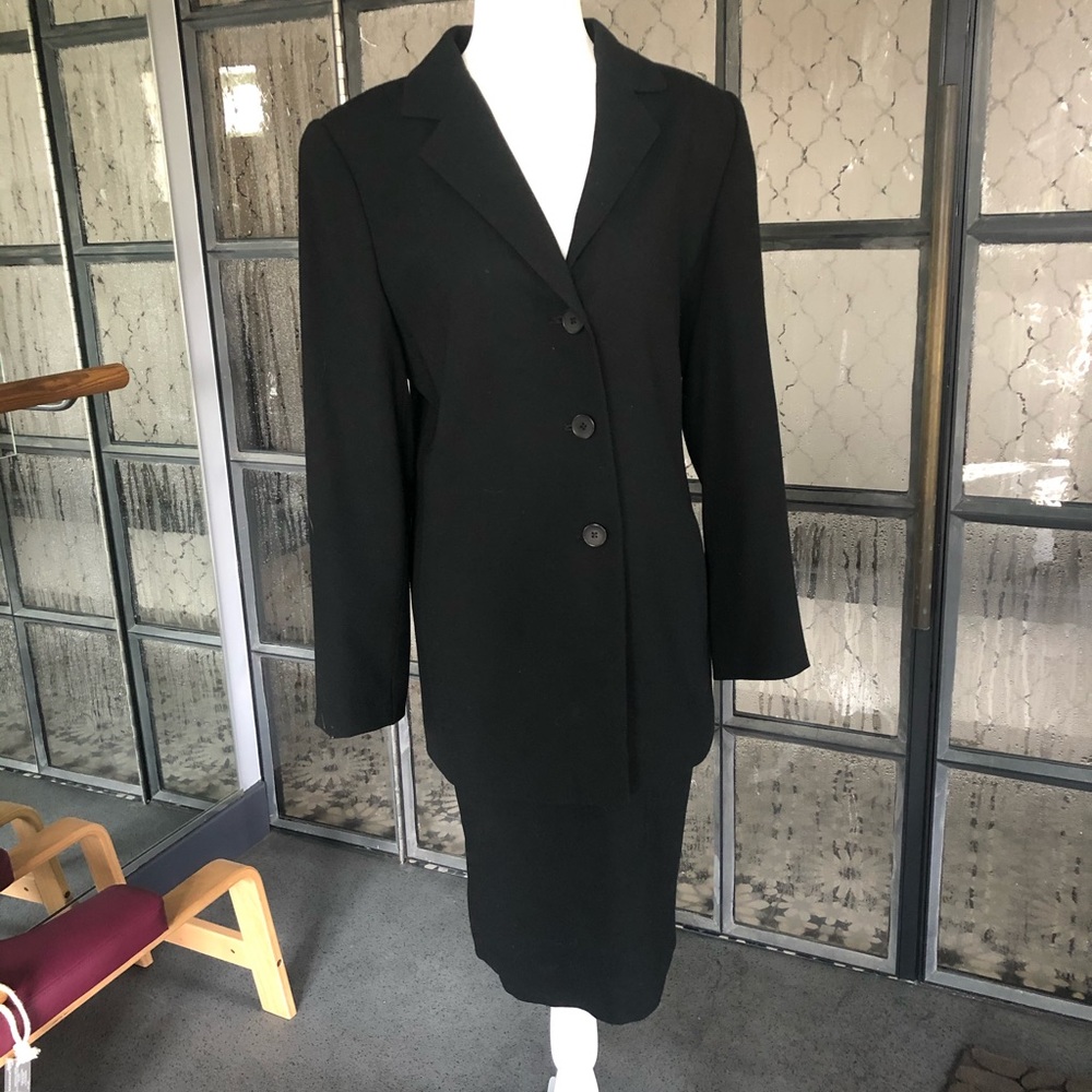 Linda Allard for Ellen Tracy black skirt suit.